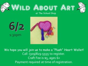 MAKE A PLUSH HEART WALLET @ THE SCHOOL SHOP  | Bloomington | Illinois | United States